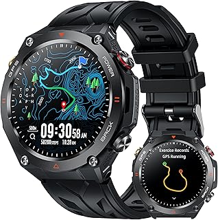 Orologio Smartwatch Uomo GPS Sport: 1,45" Rotondo Orolog Intelligente con Chiamate Bluetooth Fitness Smart Watch Impermeabile con AI Vocale Monitoraggio Sonno 650mAH Batteria Compatibile iOS Android