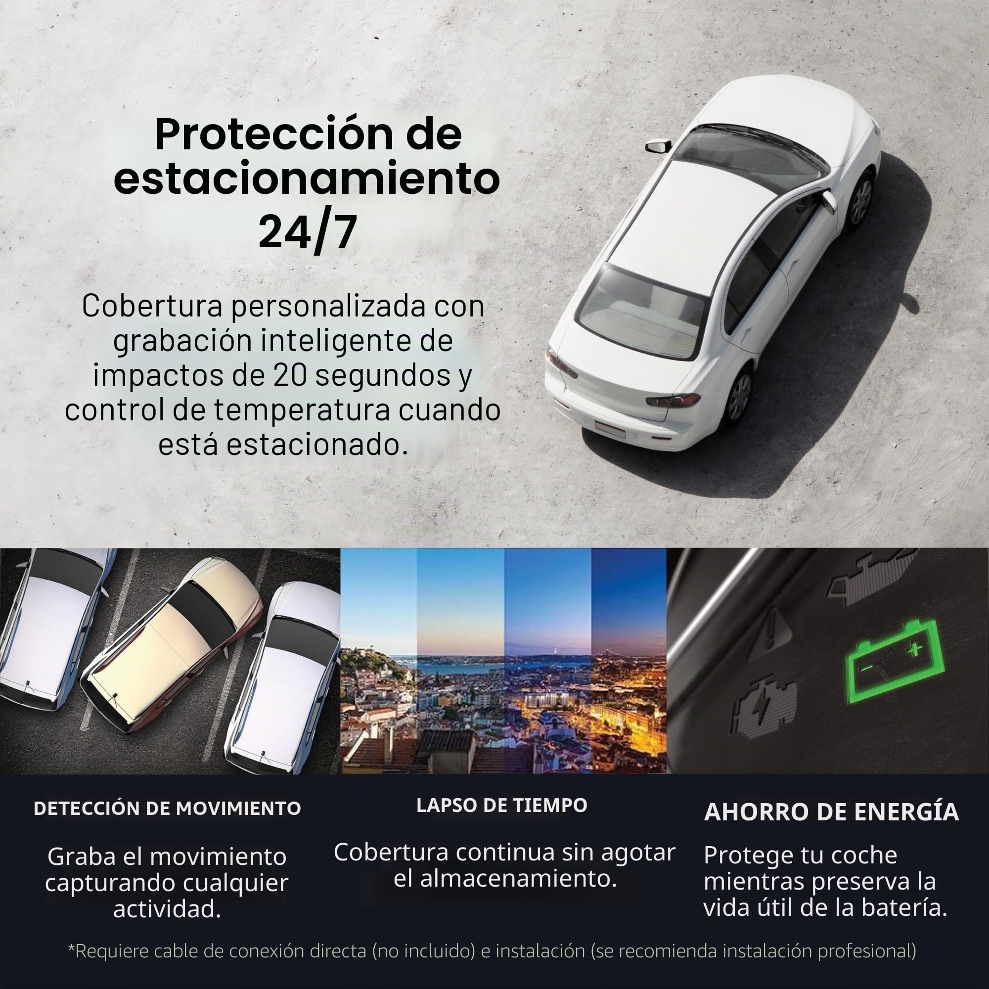 Thinkware F70 Pro Dashcam 1080P Front, 140° Gran Angular, Cámara de salpicadero con Sensor G, Modo de Aparcamiento, visión Nocturna, cámara WiFi de 32 GB