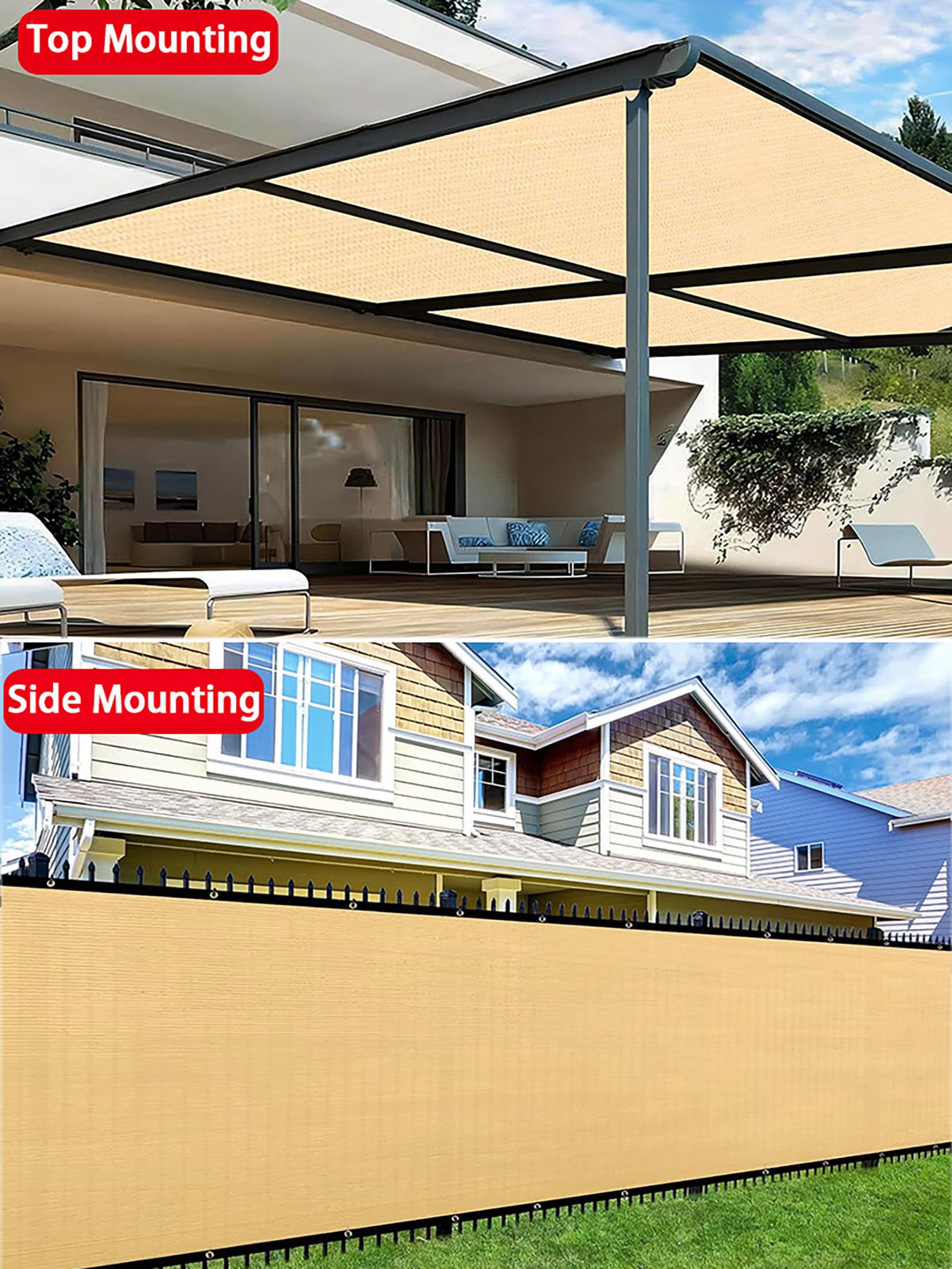 Schattiernetz mit Ösen 4x8m Atmungsaktiv Schattierungsnetz für Gewächshaus,90% Schattenrats,HDPE UV-beständiges Sonnensegel für Außen Pflanzen Auto Terrasse Garten Balkon