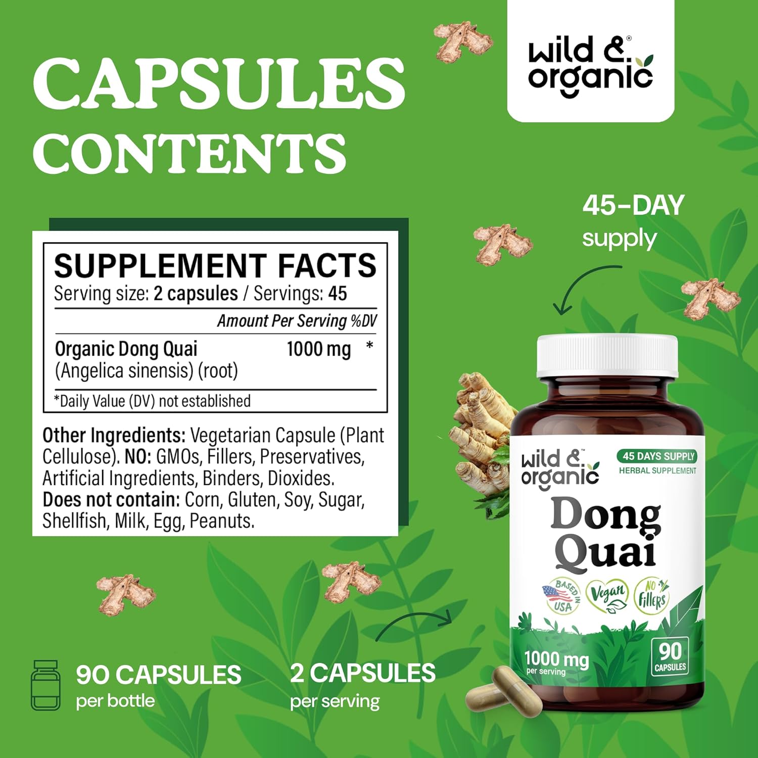 Wild & Organic Dong Quai 90 Capsules & Vitex 90 Capsules
