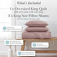 Vista 2 de Southshore Fine Living, Inc. Juego de edredón de tamaño King de gran tamaño, colcha de lavanda King/California con 2 fundas de almohada a juego