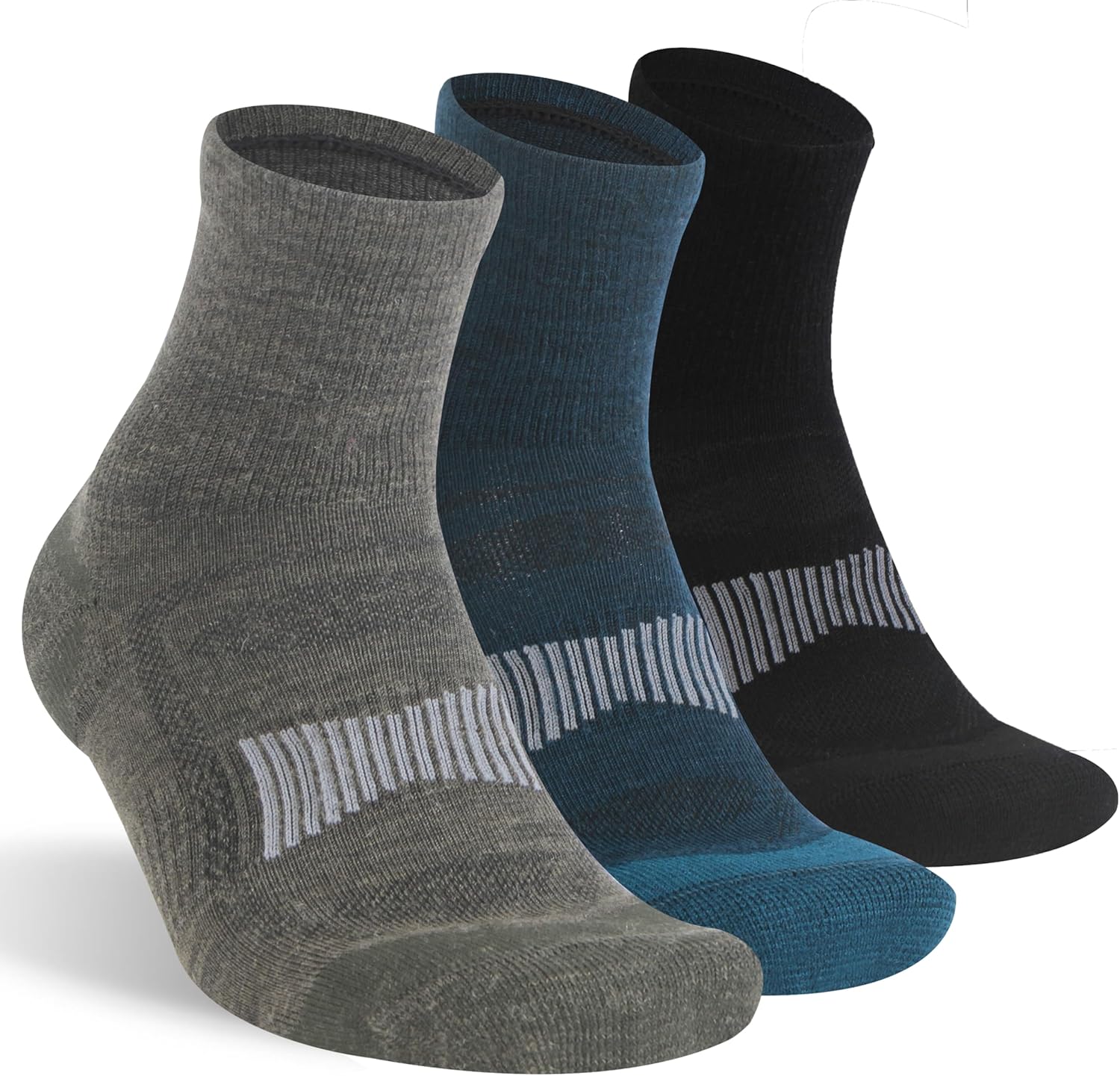 Merino Wool Ankle Socks, Men’s Women’s 90% Wool Athletic Thin Running Moisture Wicking Socks, 3 Pairs