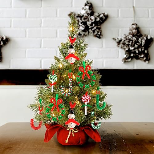 Miniatura 6 de luck sea Kit de adornos de cuentas de 40 piezas de manualidades de Navidad, incluye 10 muñecos de nieve, 12 coronas, 8 bastones de caramelo, 10