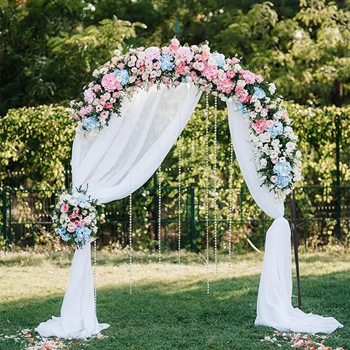 Miniatura 2 de GOFLAME Arco de acero para jardín, cenador de rosas para varias plantas trepadoras, jardín al aire libre, patio trasero, estilo gótico, resistente,