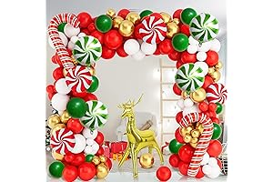 126 PCS Red Green White Christmas Garland Arch Kit