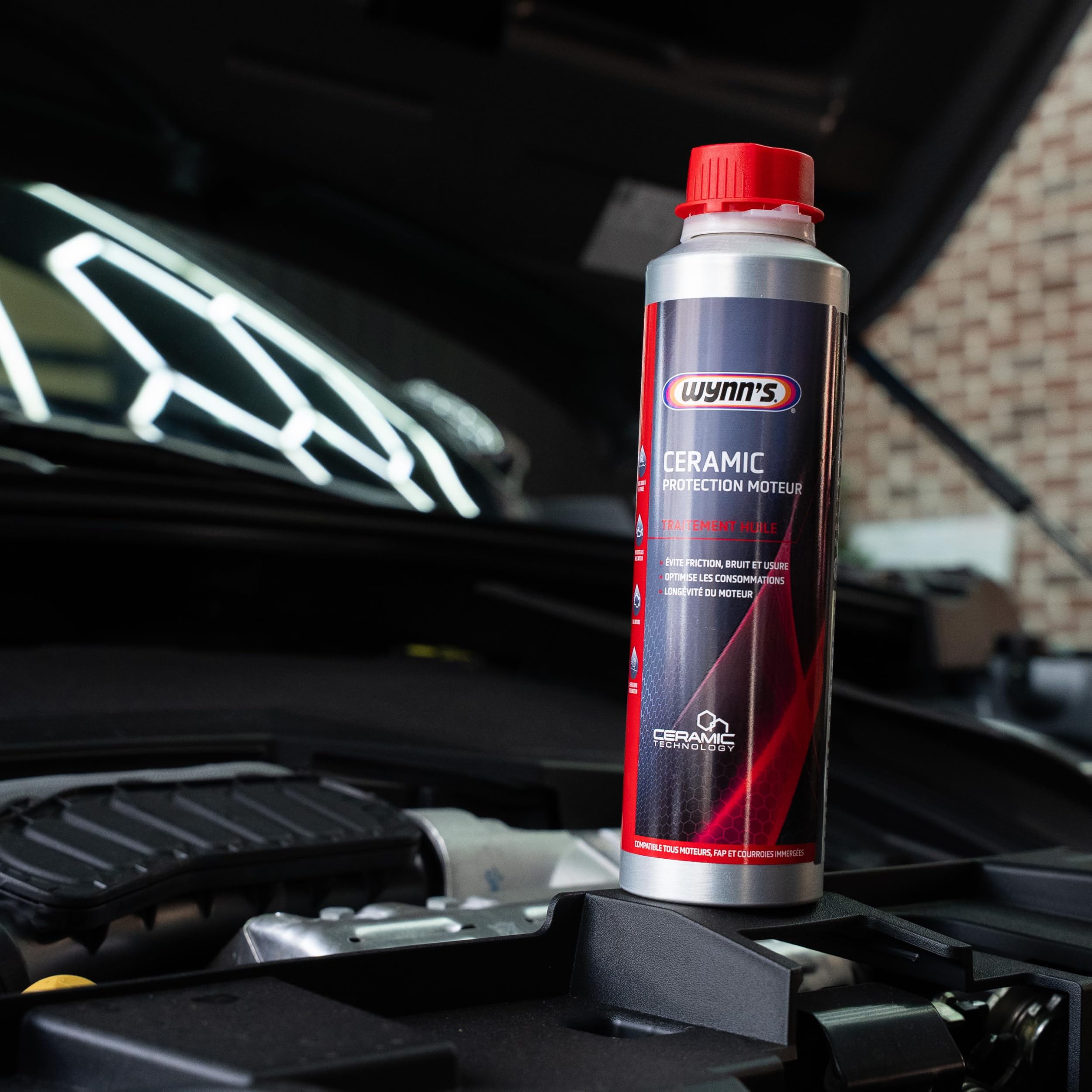 Wynn’s Protection Céramique Moteur - Réduction Durable des Frictions, du Bruit & Protection Moteur - pour Moteurs Essence, Diesel et Hybrides - Traite Jusqu’à 6 L - 325 ML