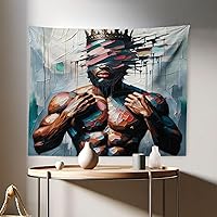 Vista 219 de Ambesonne Tapiz de naturaleza, silueta de oso salvaje en el bosque de la selva en la noche oscura, ilustración para colgar en la pared para Verde