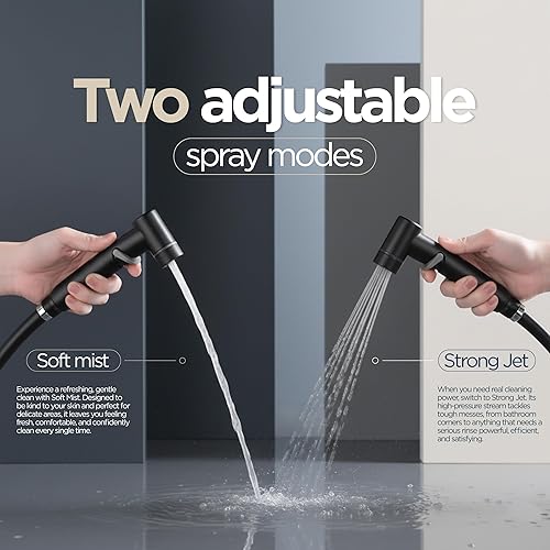 Miniatura 6 de Aqua Earth Pulverizador de bidé de mano para inodoro, kit de pulverización de pañales de tela para bebé, juego de accesorios de bidé para baño,