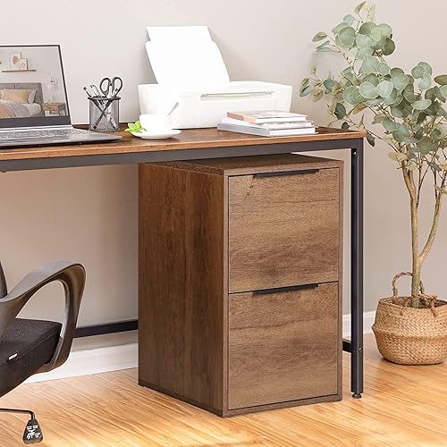 Miniatura 56 de LUCYPAL Archivador de 2 cajones, archivadores de madera con barras colgantes para tamaño carta, archivadores para oficina en casa, archivador