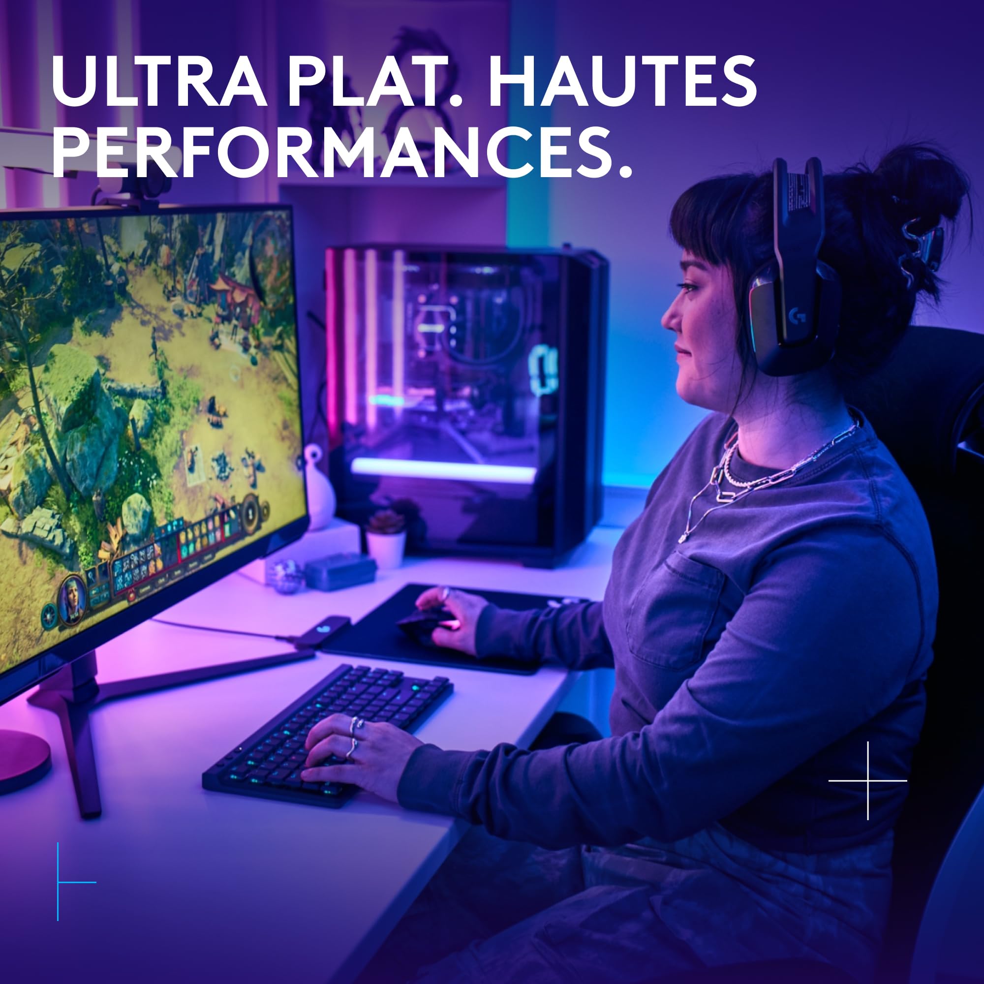 Logitech G G515 Lightspeed TKL profilé Clavier Gaming sans Fil, LIGHTSYNC RVB, Profil utra-Plat sans pavé numérique, Touches en PBT, Contacts mécaniques linéaires, Clavier Français AZERTY - Noir