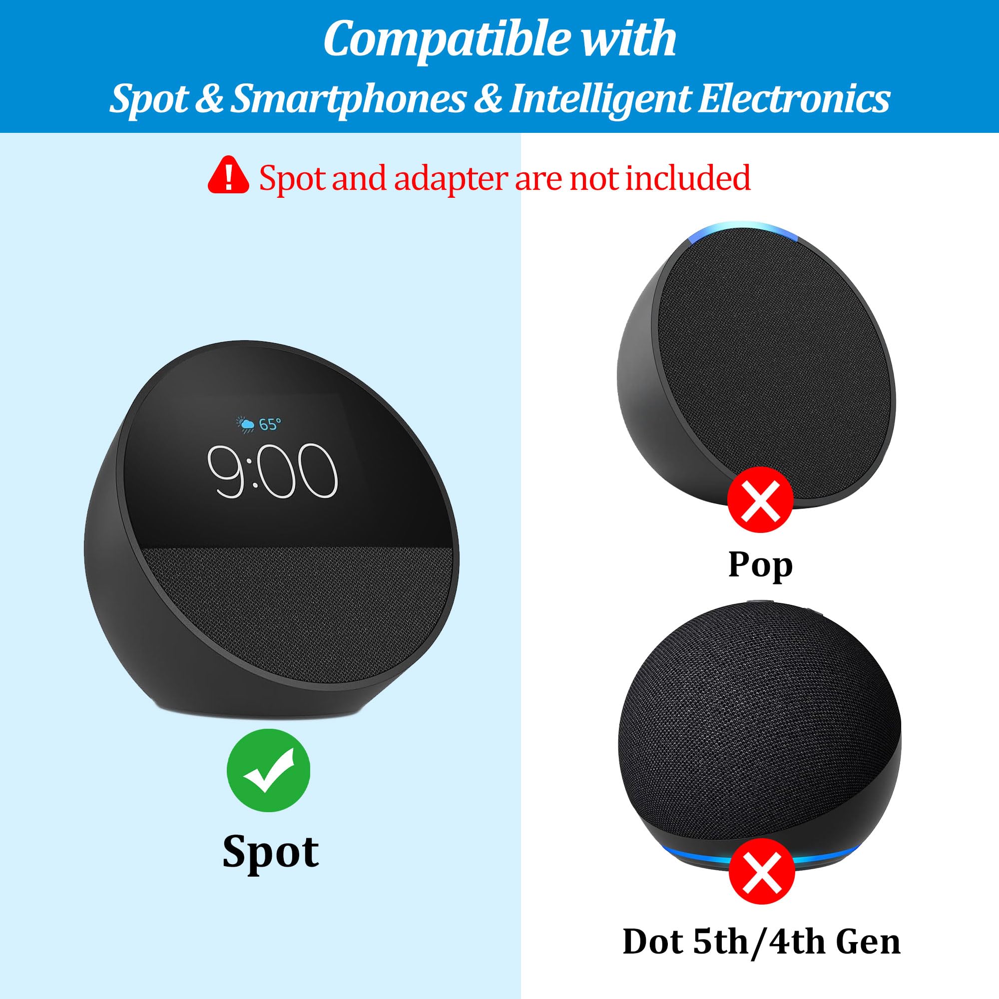 PlusAcc Batteria per Spot - Dock Ricarica Portatile con Porta di Uscita USB-C, Accessorio da Tavolo per iPhone e Spot (Spot Non Incluso) (Nero)