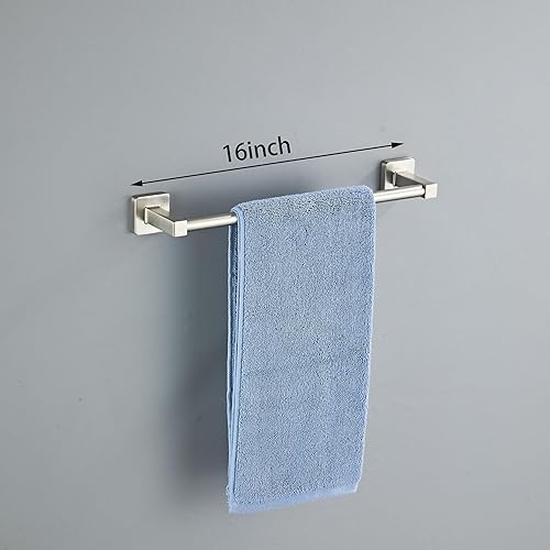 Miniatura 9 de Juego de accesorios de baño cromados de 4 piezas, juego de accesorios de baño de acero inoxidable montado en la pared, barra de toalla de mano,