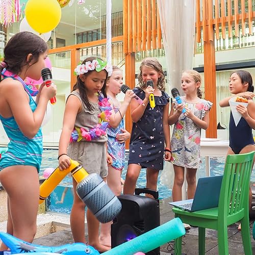 Miniatura 5 de CCINEE Paquete de 12 micrófonos inflables, micrófono inflable gigante de 9.4 pulgadas, accesorios de micrófono inflable para conciertos musicales de