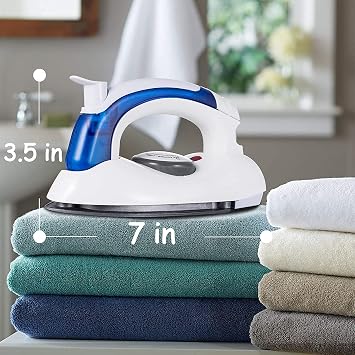 Portable Mini Steam Iron, Handheld Folding Flat Iron for Clothes, Non Stick Sole Plate, Temperature Control, Small Size for Home Travel