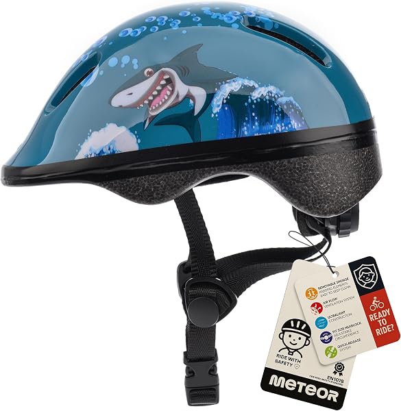 meteor Casco Bici Ideale per Bambini - Caschi Perfetto per Downhill Enduro Ciclismo MTB Scooter - Helmet per Tutte Le Forme di Attività in Bicicletta Helmo - 1