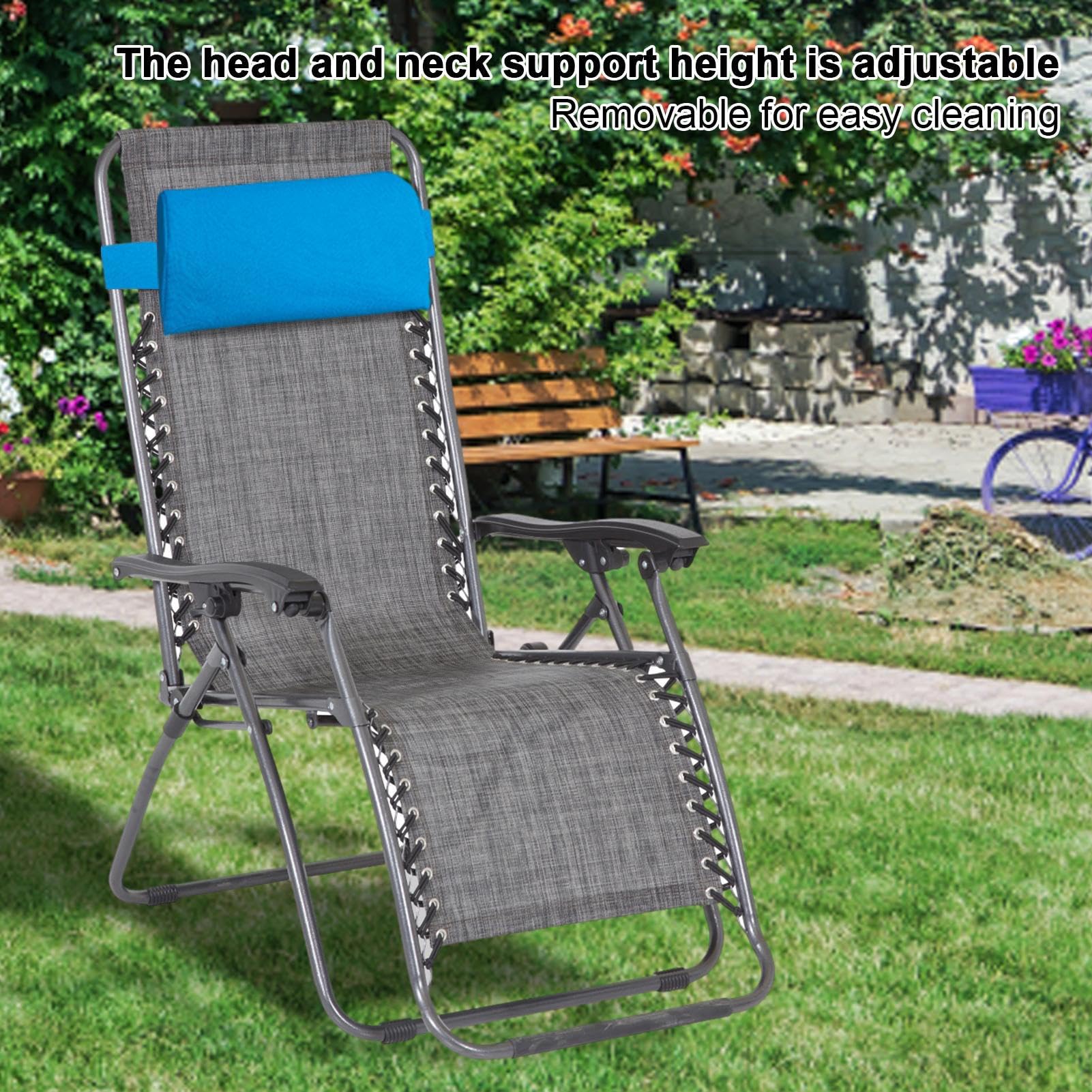 Coussin Repose Tete - Oreiller Ergonomique | Appuie Tete Fauteuil Salon | Oreiller Avec Élastique Réglable Inclinable | Appuie-Tête Chaise Longue Bain Soleil | Coussin Appuie-Tête Tran-Sat Amovible