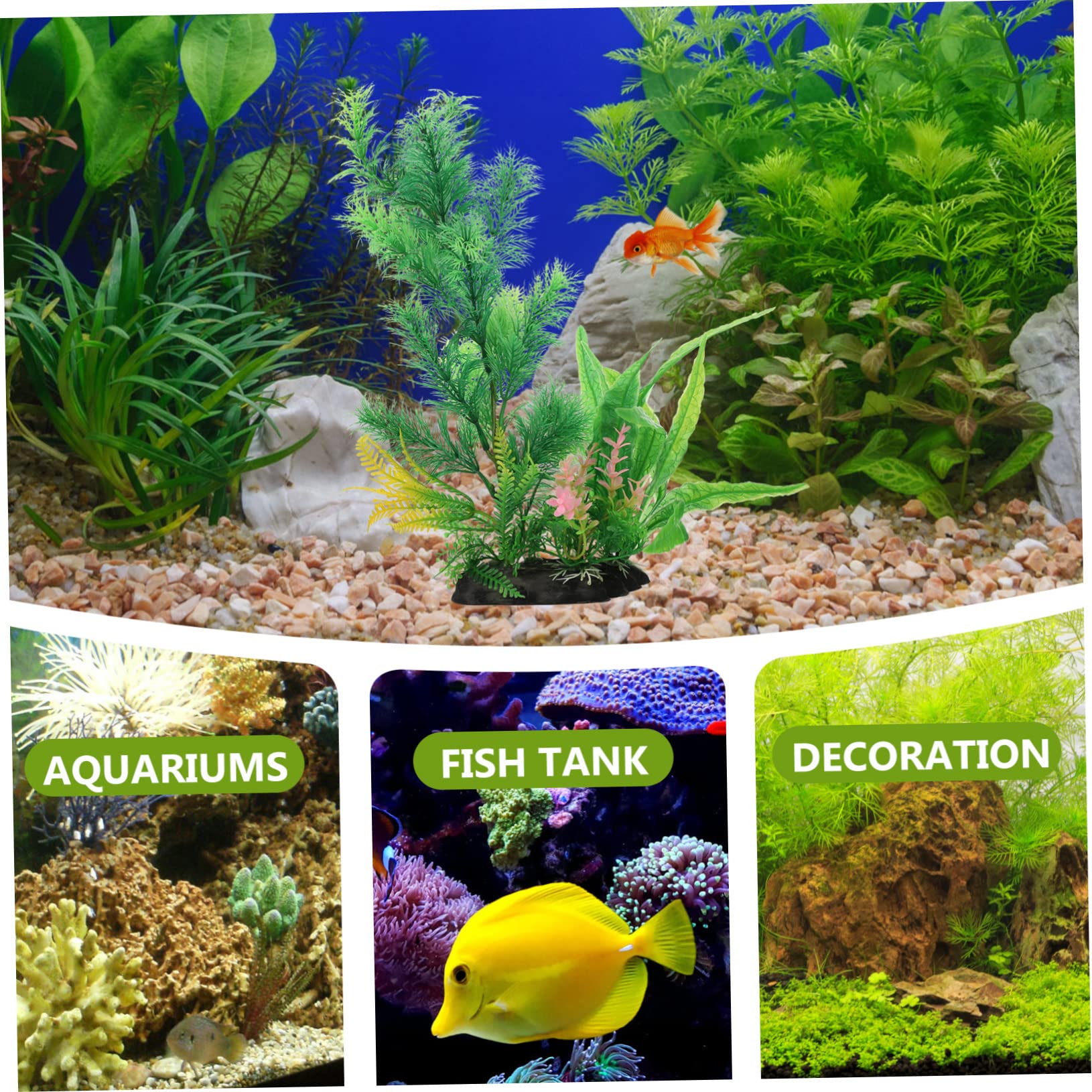 YARNOW 3 Juegos 3 Juegos De Plantas Artificiales para Paisajismo De Acuario Plantas Falsas Reemplazables Decoración De Escritorio para Acuario Decoración Decorativa para 2 Piezas * 3