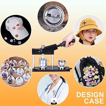 Button Press Interchangeable Size Round Button Punch DIY 32mm (1 1/4) Button Maker Set with 500 Button Pieces + Metal Cutter for All Button Lovers