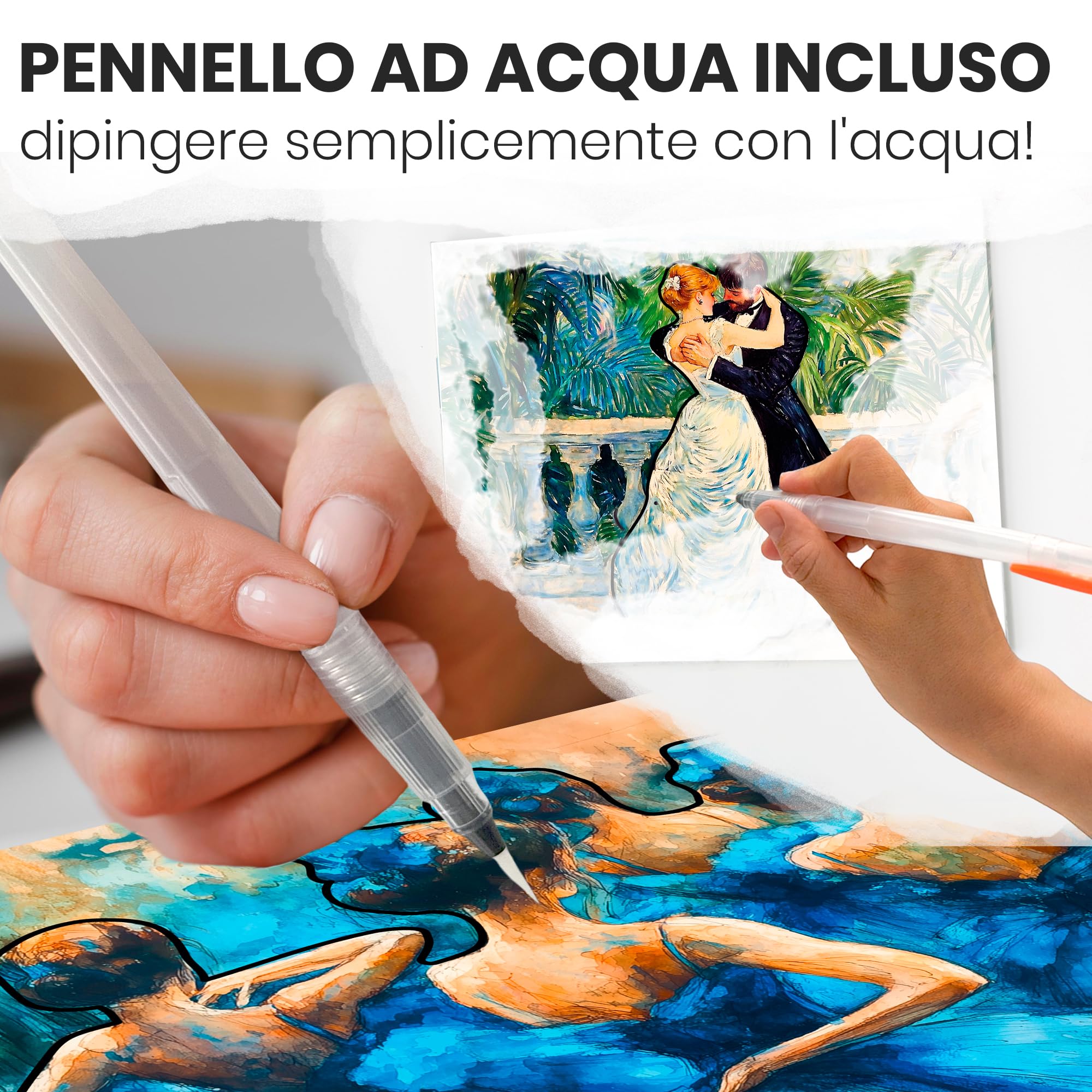 QUOKKA Confezione da 10 Carte per Acquerello Attività di Pittura per Anziani - Galleria dei grandi - Prodotti Disegno l'Alzheimer - Attività Persone con Demenza - Artigianato Anziani