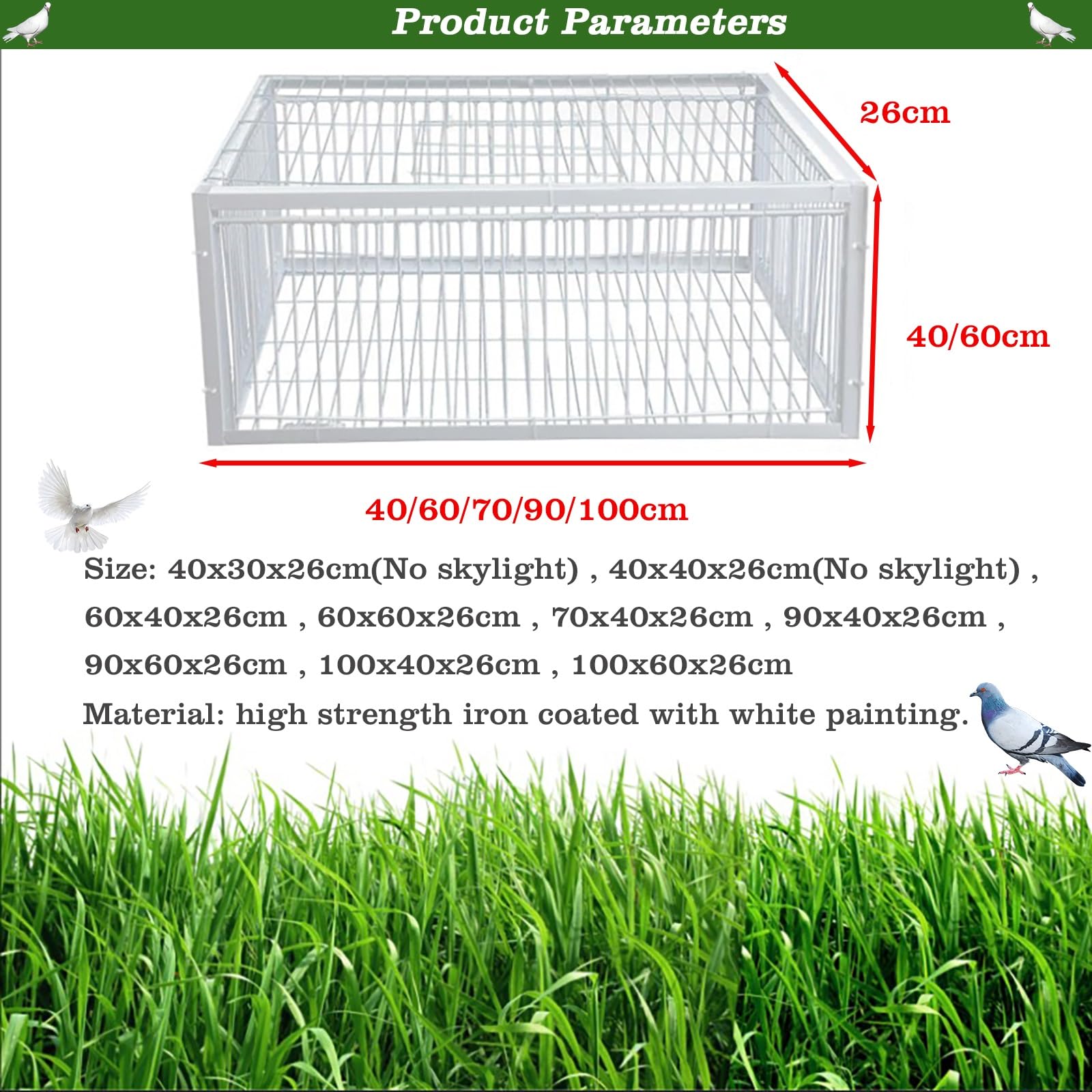 Trampa para pájaros, jaula grande para palomas, palomas y loros, ideal para criar y atrapar pájaros