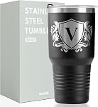 Tasses de café personnalisées avec J initial, Tumbler voyage Monogrammed pour lui, Coupes personnalisées, Cadeaux de Noël uniques pour les hommes qui ont tout