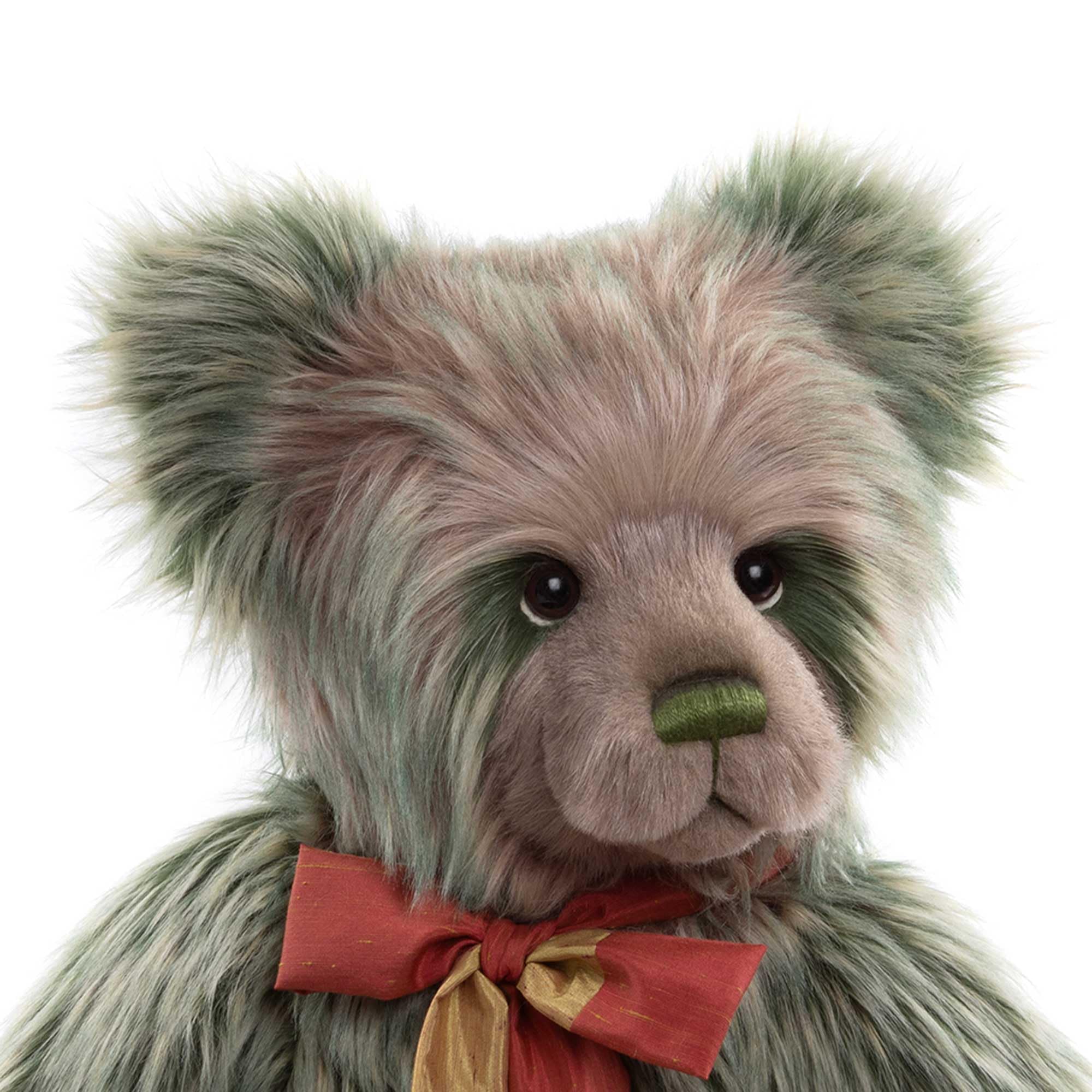 Charlie Bears Evans | duży zielony luksusowy pięciokierunkowy pluszowy prezent kolekcjonerski