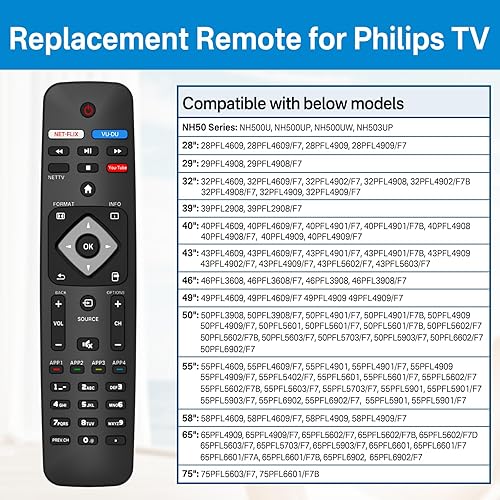 Miniatura 2 de NH500UP - Reemplazo remoto compatible con control remoto Philips para Smart TV con cubierta amarilla brillante para Philips TV, reemplazo remoto