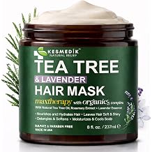 KESMEDIK Tea Tree Hair Mask with Rosemary &amp; Lavender, Deep Conditioning Treatment for Dry, Damaged, Coarse Hair, Hydrating Hair Mask with Itchy Scalp Relief, Men &amp; Women, Sulfate-Free