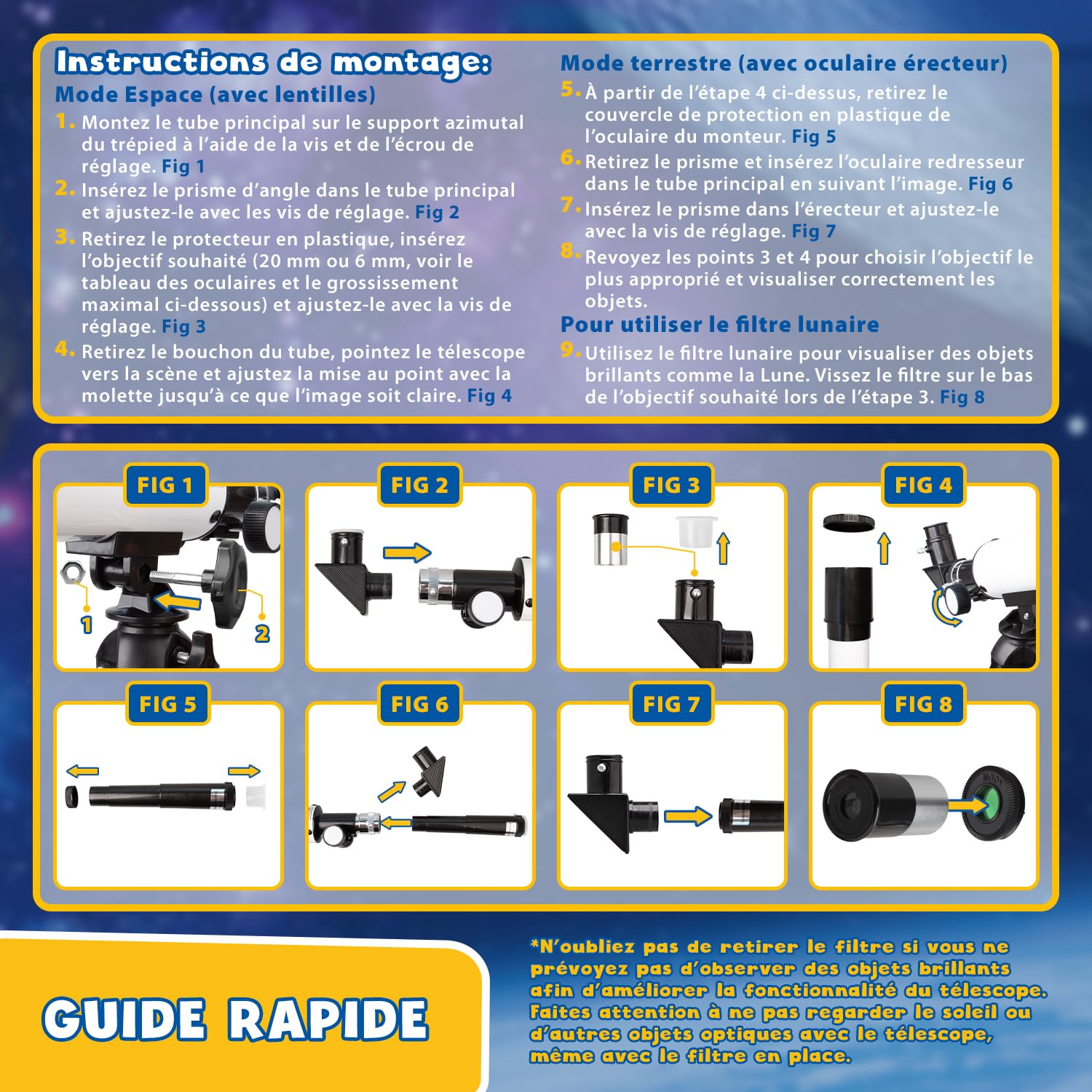 Telescope Enfant avec Application éducative | Telescope Astronomique Enfant 8 Ans Plus | Lunette Astronomique Et Terrestre | Cadeau Garçon 8 Ans