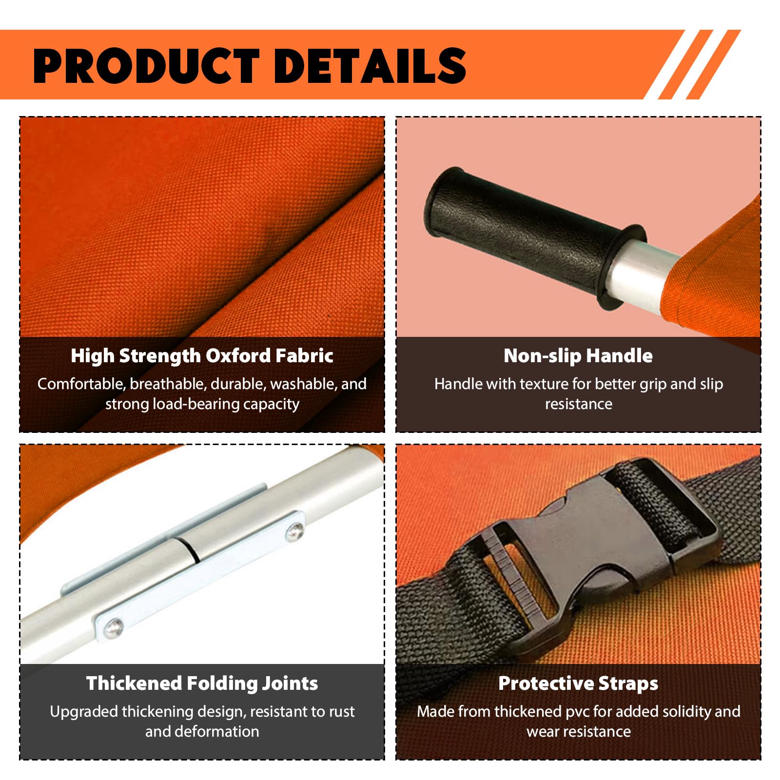 Brancard médical d'urgence pliable, brancard portable pour urgences médicales avec poignées robustes, brancard de premiers secours professionnel pour hôpitaux, cliniques, terrains de sport