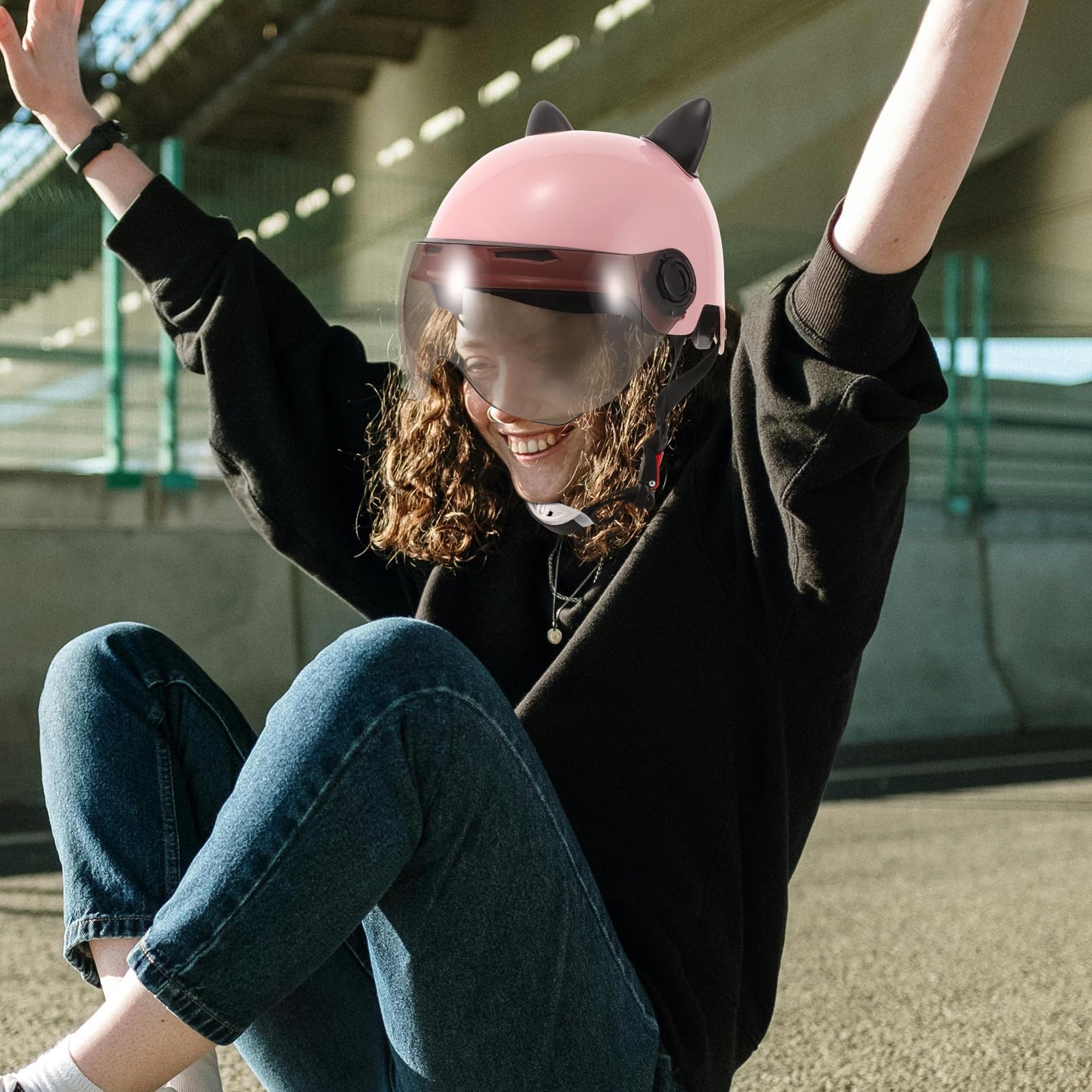 Casco de Ciclismo Medio Orejas de Gato para Adultos