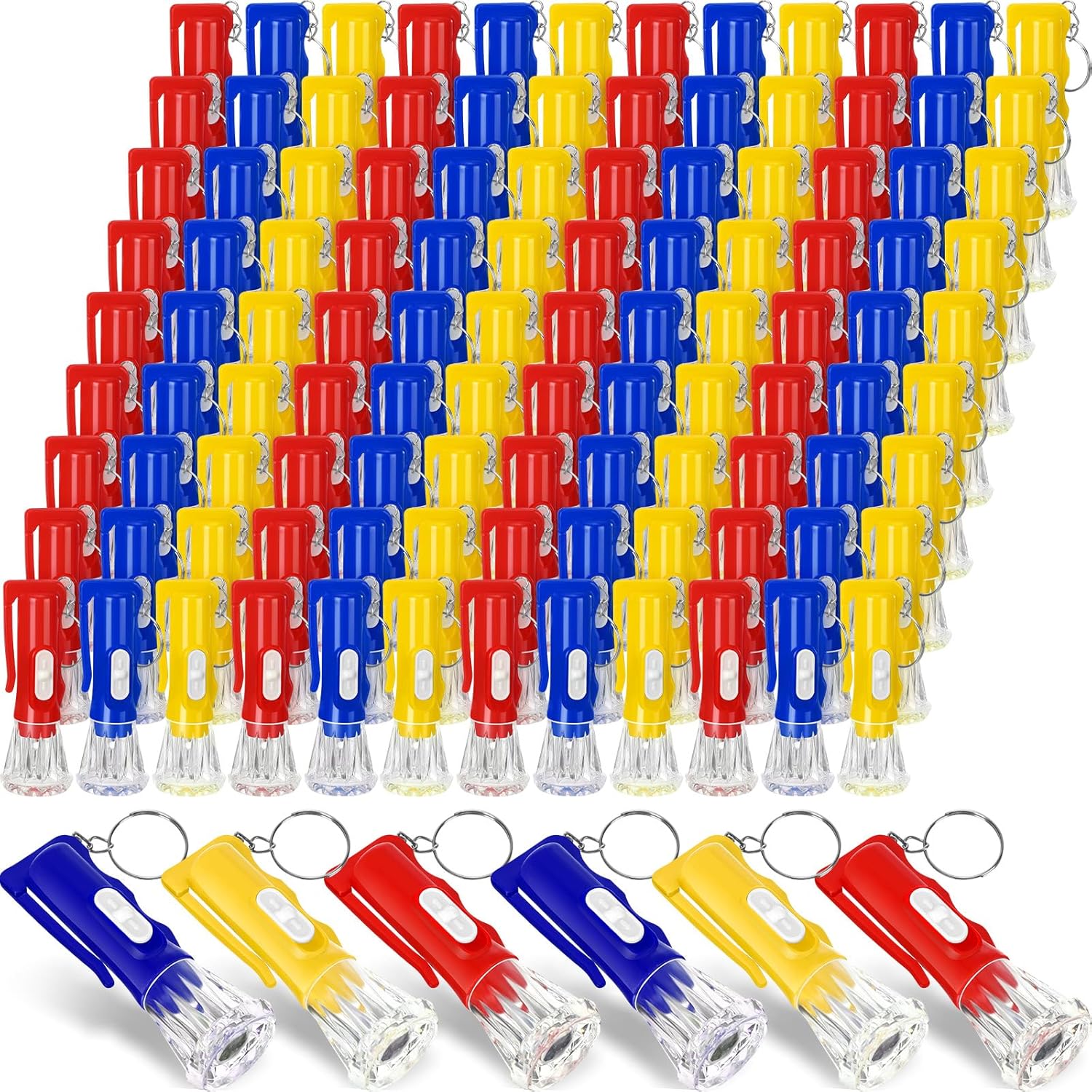 Kigeli 150 Pcs Mini Flashlight Keychain Bulk Small LED Keyring