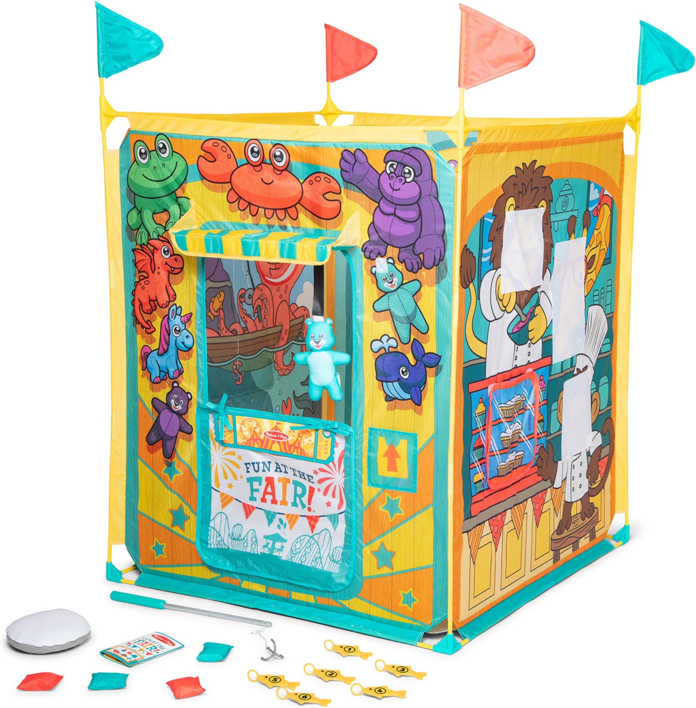 Fun at The Fair! Game Center Play Tent - 4 Sides of Activities