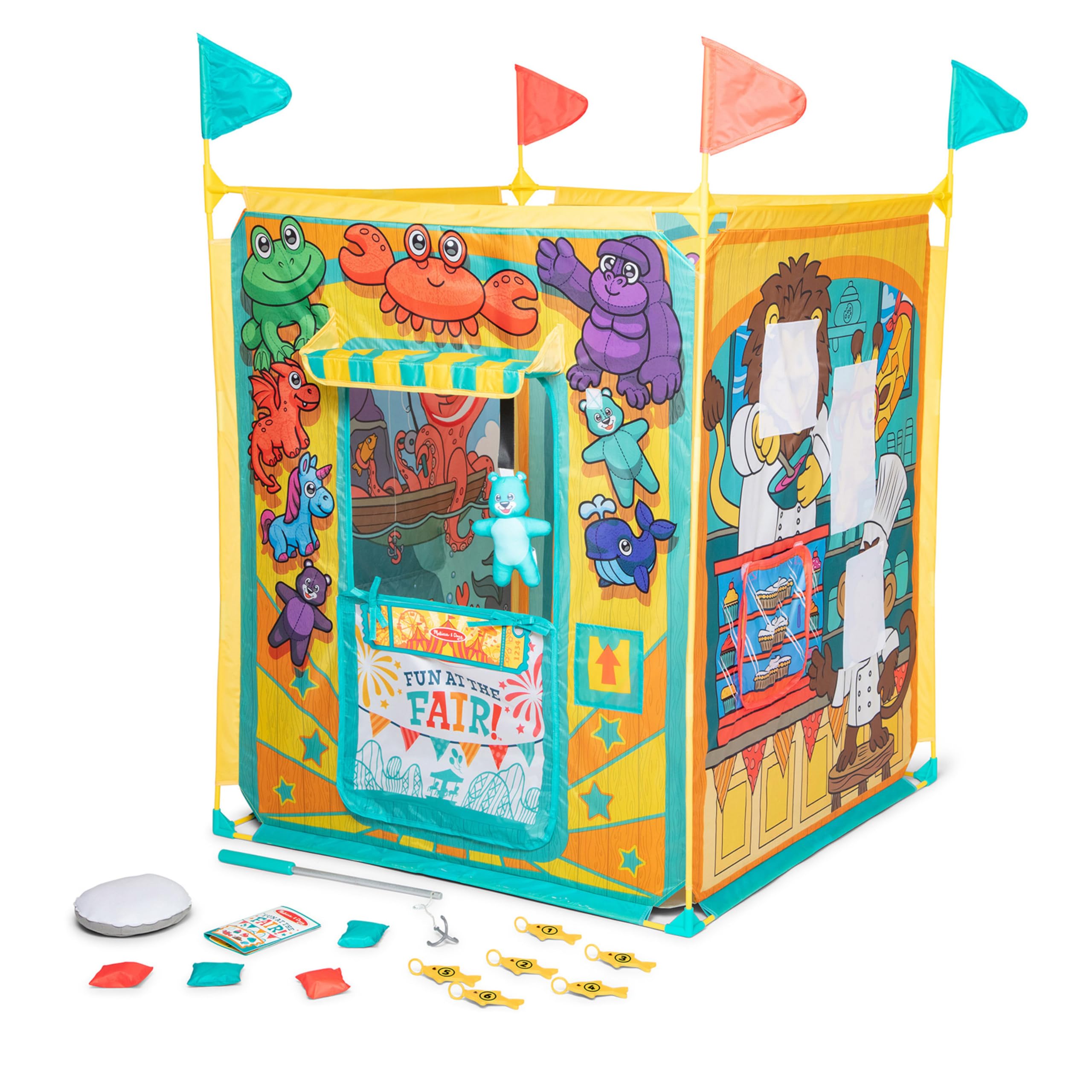 Melissa & Doug Fun at The Fair! Game Center Play Tent - 4 Sides of Activities