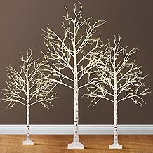 Bonnlo 3-Piece Set of Light Up Christmas Tree, Twig Christmas Tree Featuring 4/5/6ft, Ideal for Winter Home Decor, Warm White Lights