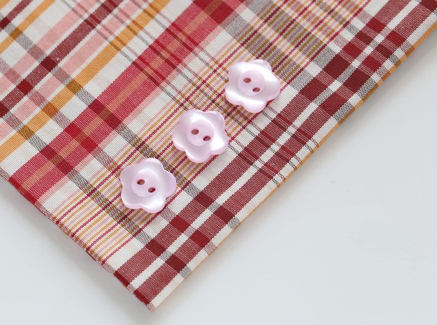 1/2 inch (12.5mm) Flower Shape Buttons for Sewing Shirts Pink Resin Buttons for DIY Crafts Projects Scrapbooking Pack of 150 pcs