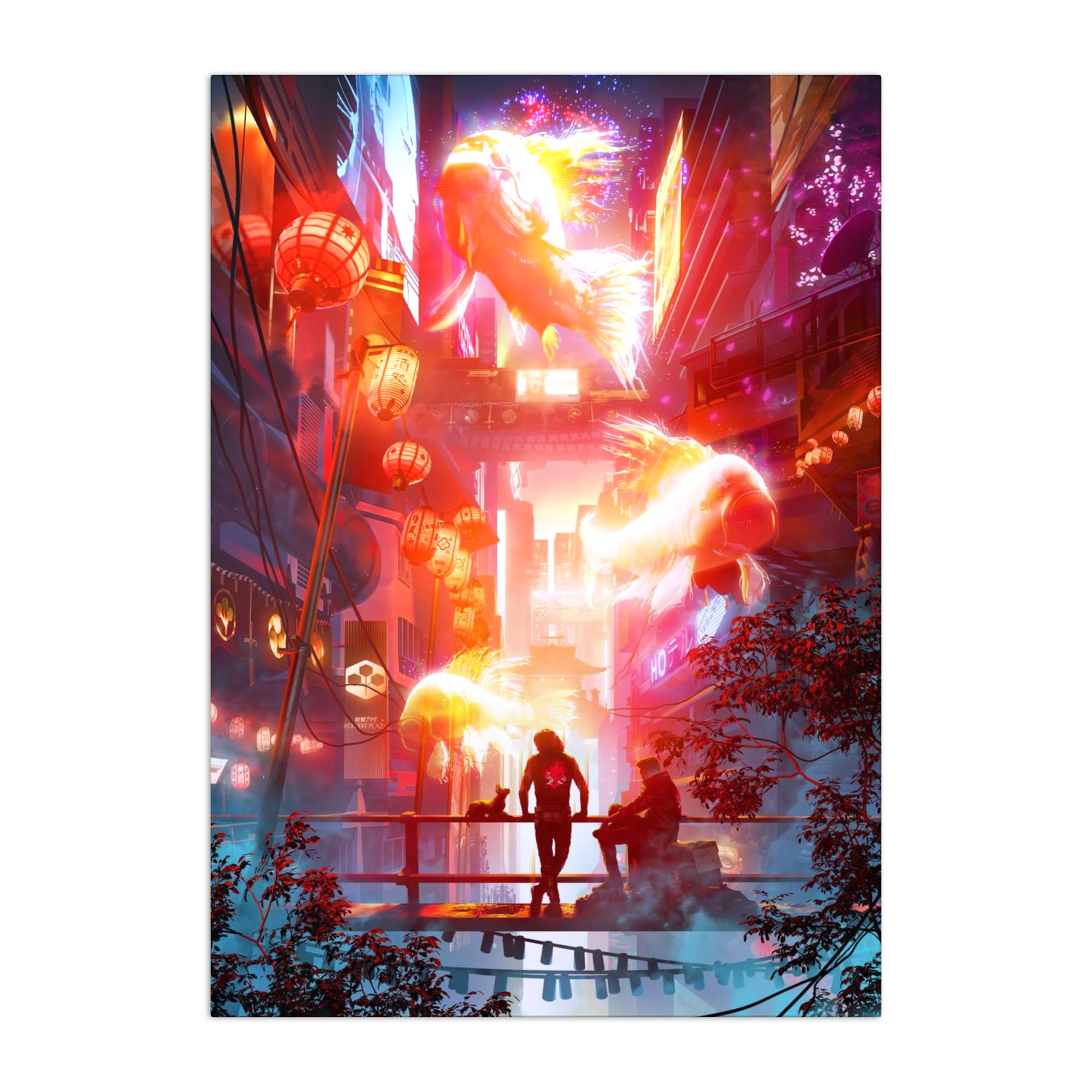 Cyberpunk 2077 Displate Review: Festive Night City Art