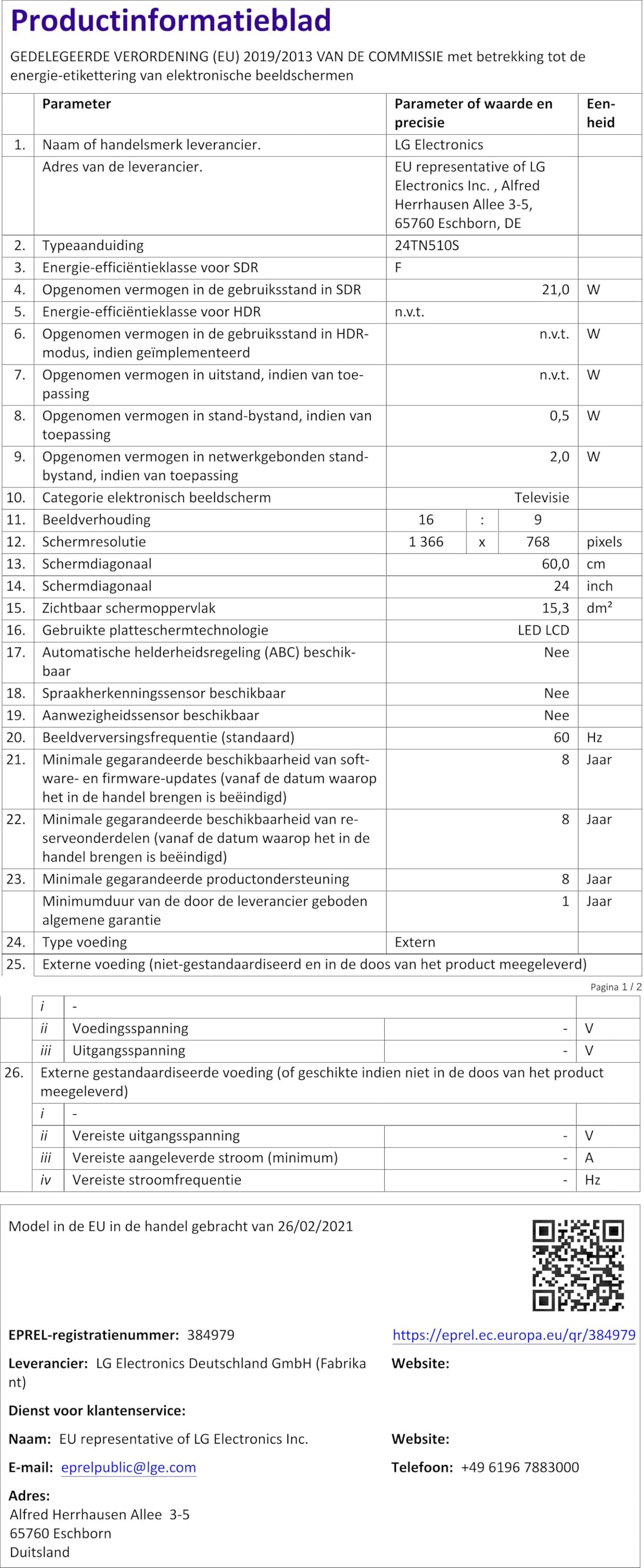 LG - 24TN510S- WZ - Monitor Smart TV da 60 cm (24") con schermo LED HD (1366 x 768, 16:9, DVB-T2/C/S2, WiFi, Miracast, 10 W, 2 x HDMI 1.4, 1 x USB 2.0, VESA 75 x 75), colore bianco