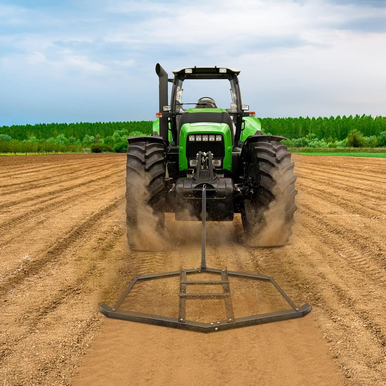 72" Heavy Duty Drag Harrow with 2 Adjustable Bars, 100 Lbs Max Driveway Grader for ATV, UTV, Utility Tractors & Garden Lawn Tractors, Driveway Drag, Lawn Leveler & Field Harrow Attachment