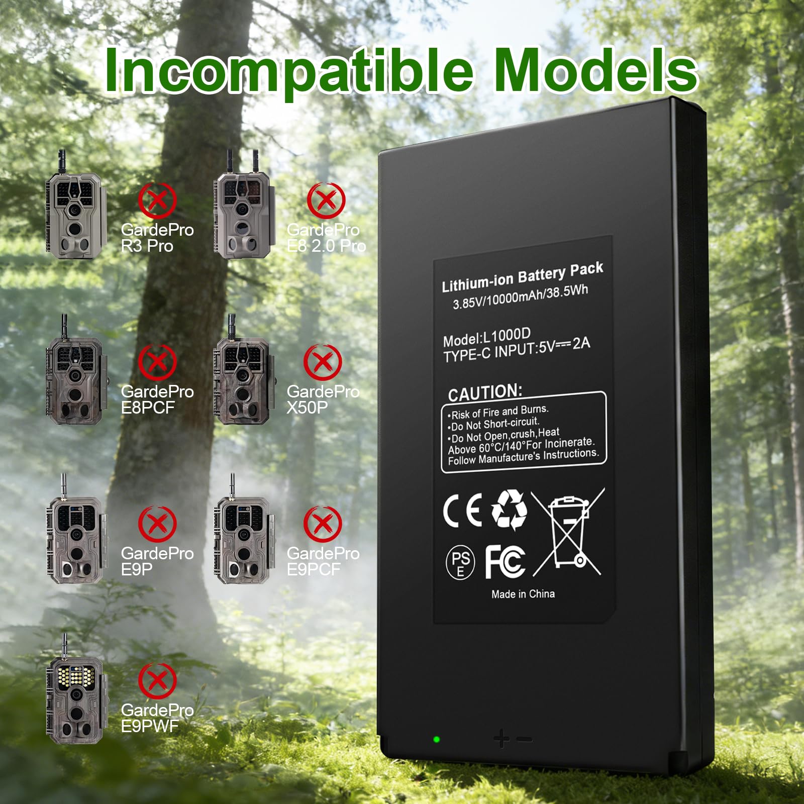 Batterie de Rechange pour Appareil Photo Trail GardePro E6P E8P X60P X66P