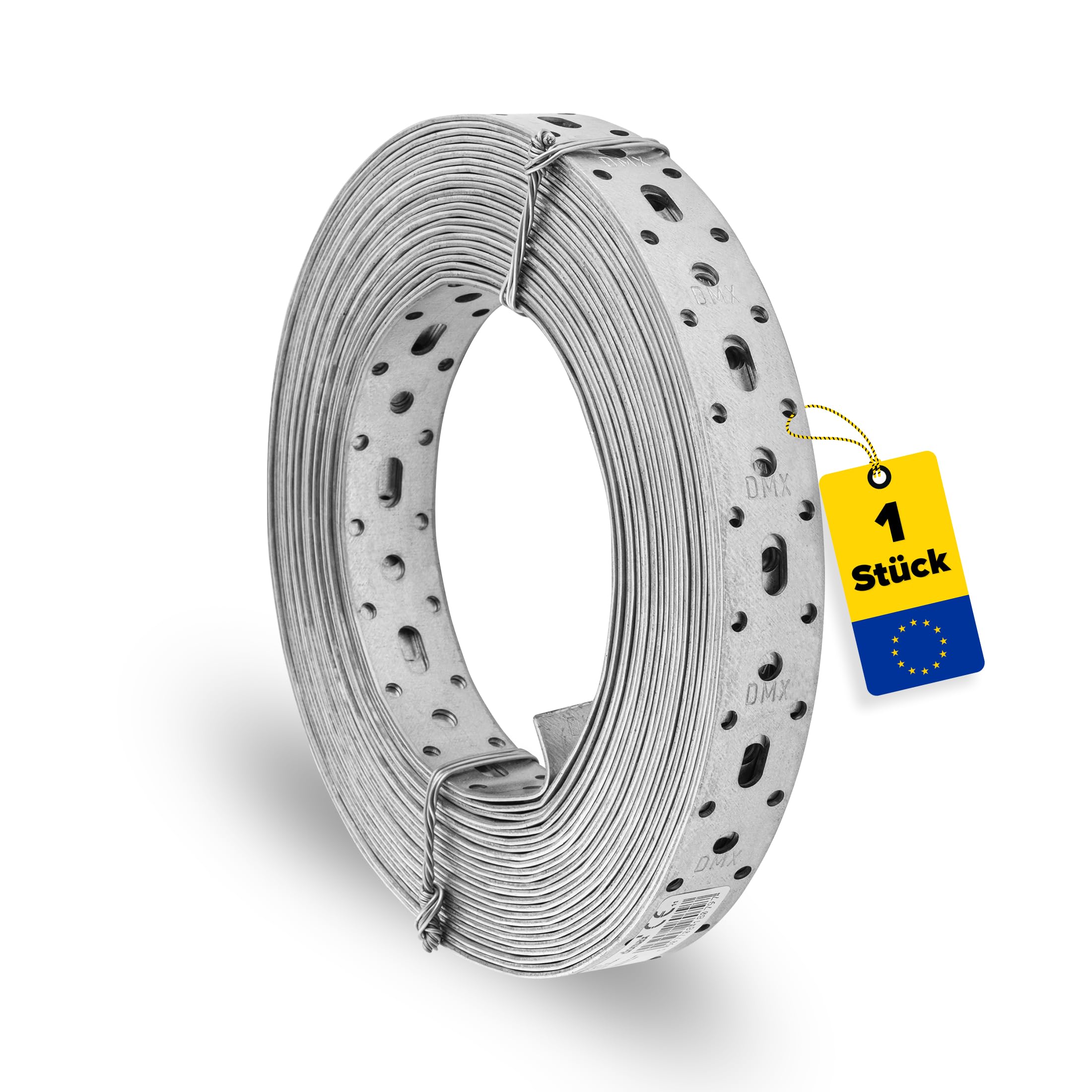 DMX - Nastro forato in metallo – Nastro di montaggio – Lamiera forata – 10 m – Rotolo di lamiera forata 25 x 1,5 mm – Connettore piatto – Piastra forata in metallo – Striscia TM 4 nastro per montaggio