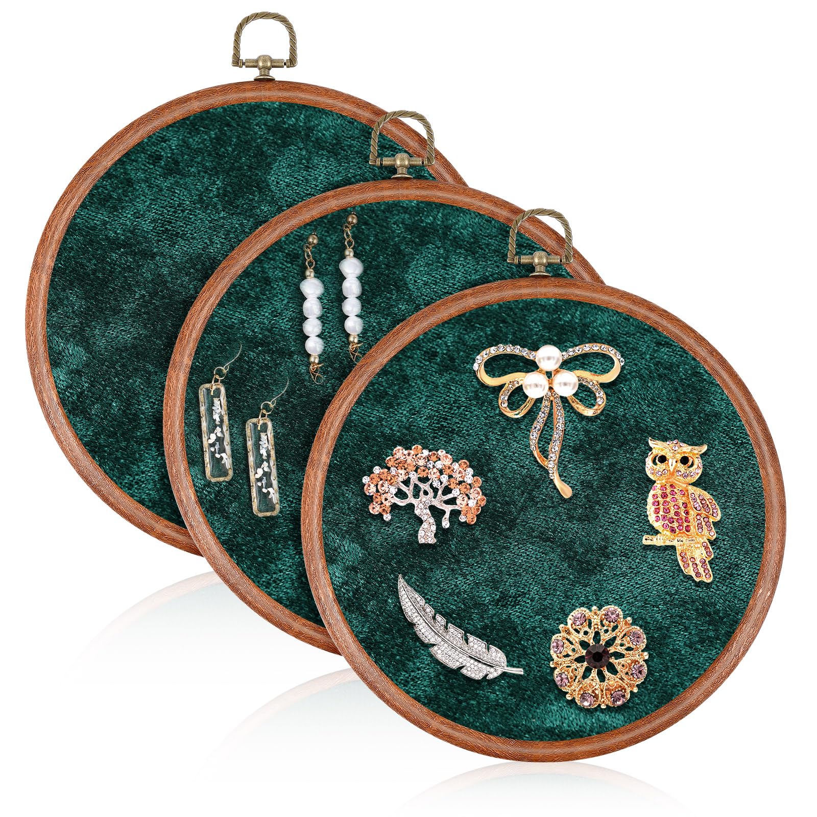 3 Pcs Wall Hanging Enamel Pin Board Display Corduroy Vintage Brooch Jewelry Storage Display Earrings Necklace Velvet Holder Organizers