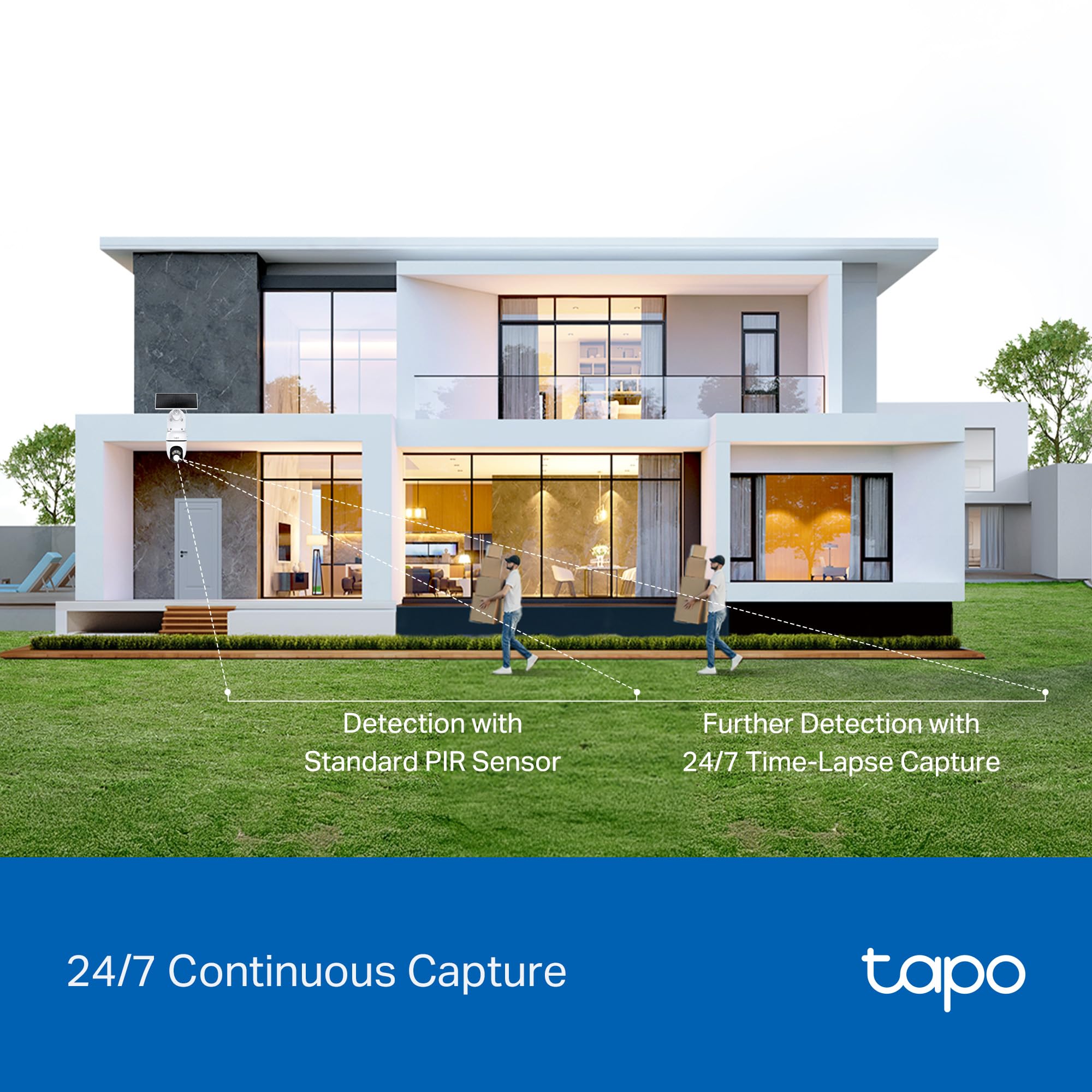 Tapo C630 Kit - Cámara vigilancia WiFi Exterior 360°, 3K, Solar | Detección de Movimiento. Con Panel Solar. Visión Nocturna. Alarma Luz y Sonido. App Tapo.