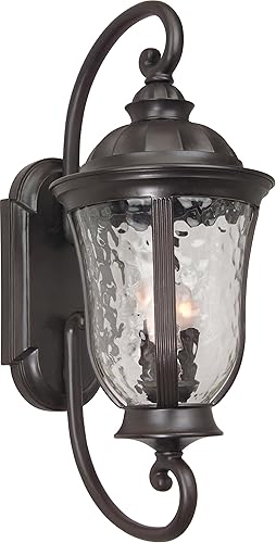 Craftmade Z6020-OBO Frances - Lámpara de pared para exteriores, 3 luces, 180 vatios, bronce aceitado (12 pulgadas de ancho x 29 pulgadas de alto)