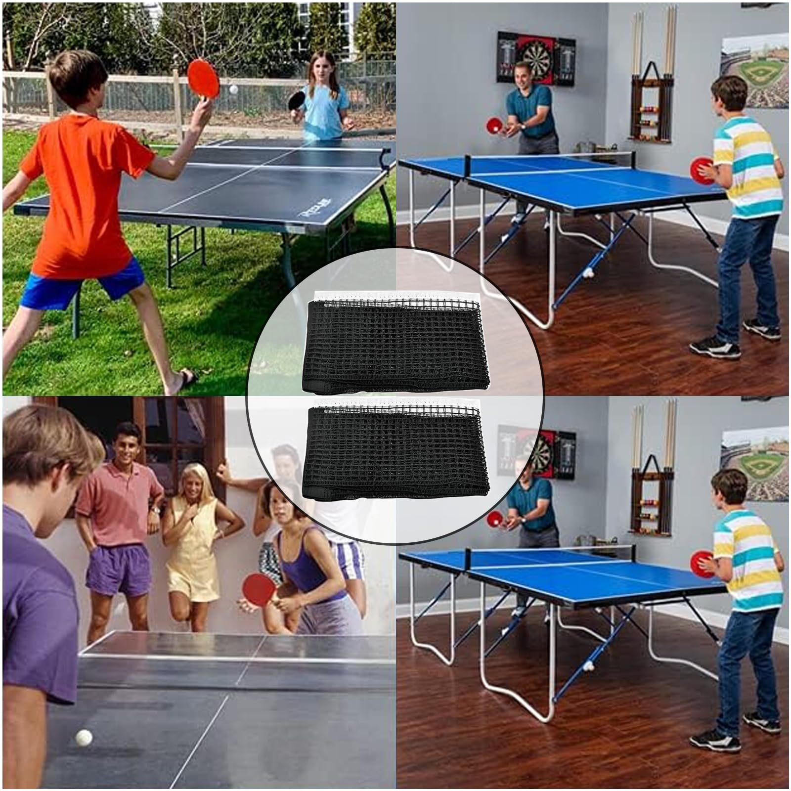 Red de Ping Pong de Repuesto Portátil 180 x 15 cm para Interiores y Exteriores
