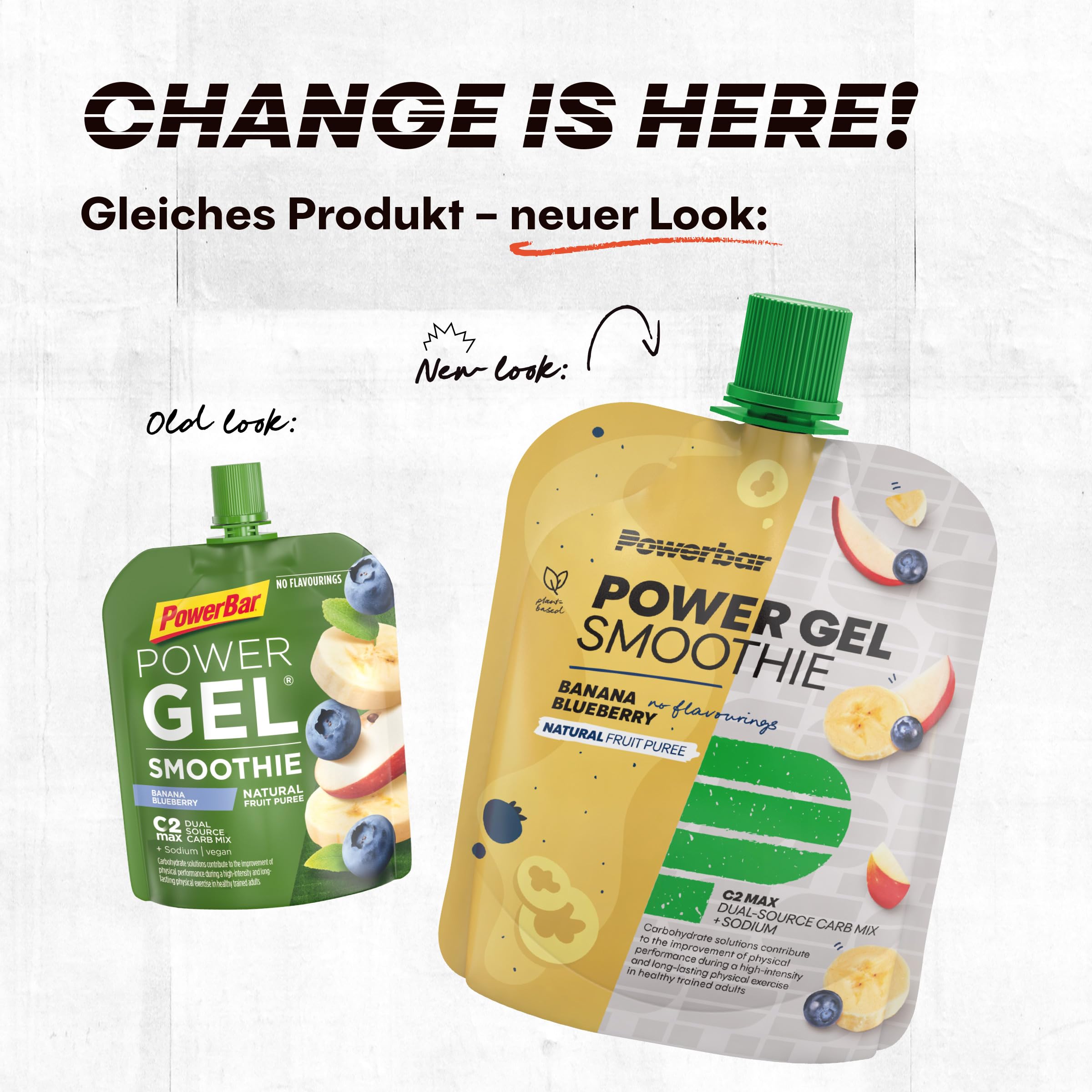 PowerBar - PowerGel Smoothie - Banana Blueberry - 16x90g - veganer Energie Smoothie - Magnesium, Natrium&Maltodextrin