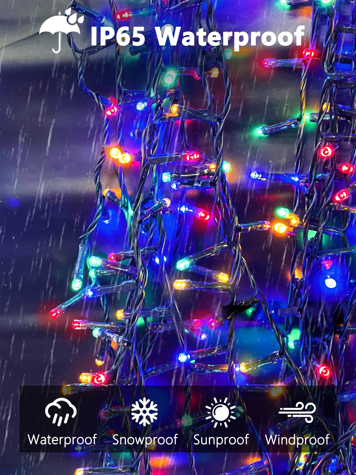 EEW 4 Stück 400 LED Solar-Lichterkette für außen, Solar-Weihnachtsbeleuchtung mit 8 Beleuchtungsmodi, wasserdicht, grüner Draht, Solar-Lichterkette für den Außenbereich, für Baum, Weihnachten, Party