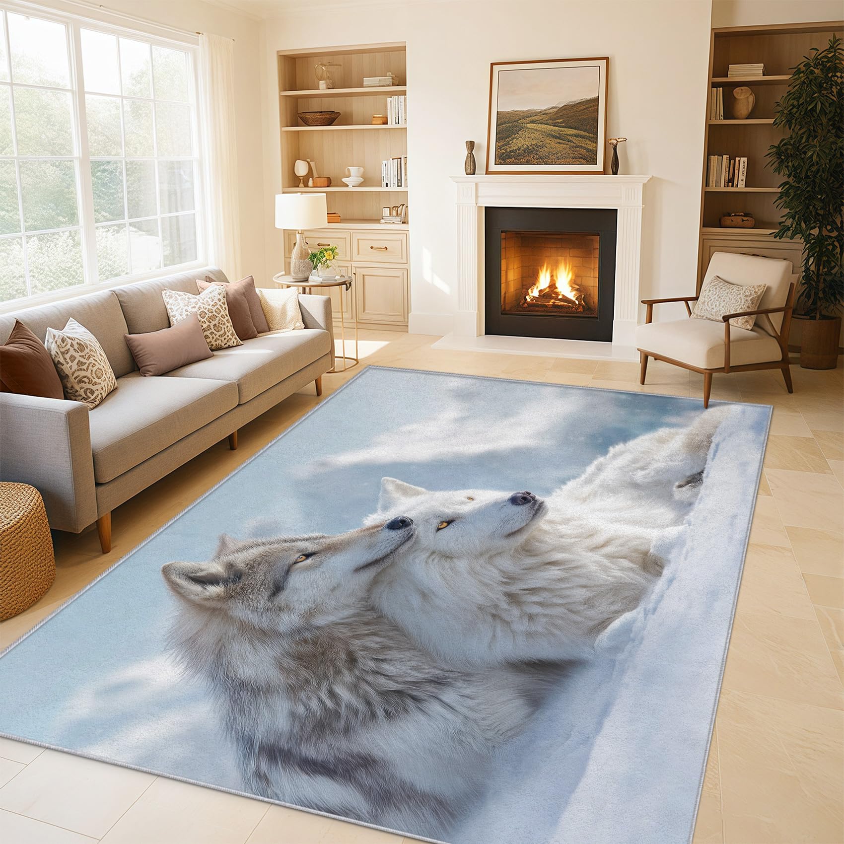 Tapis loup 140x200cm lavable pour éviter les glissades et simplifier le nettoyage