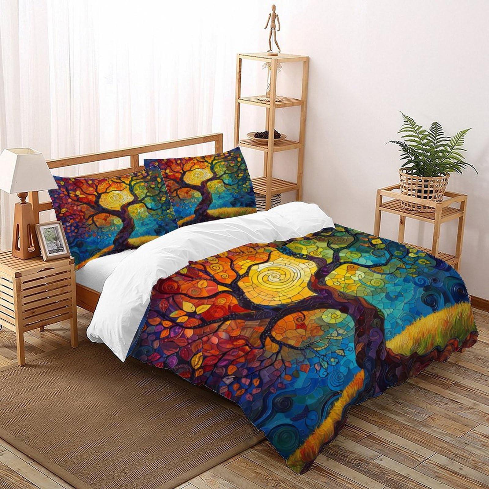 Parure de lit adulte ciel étoilé housse de couette 200x200cm avec fermeture
