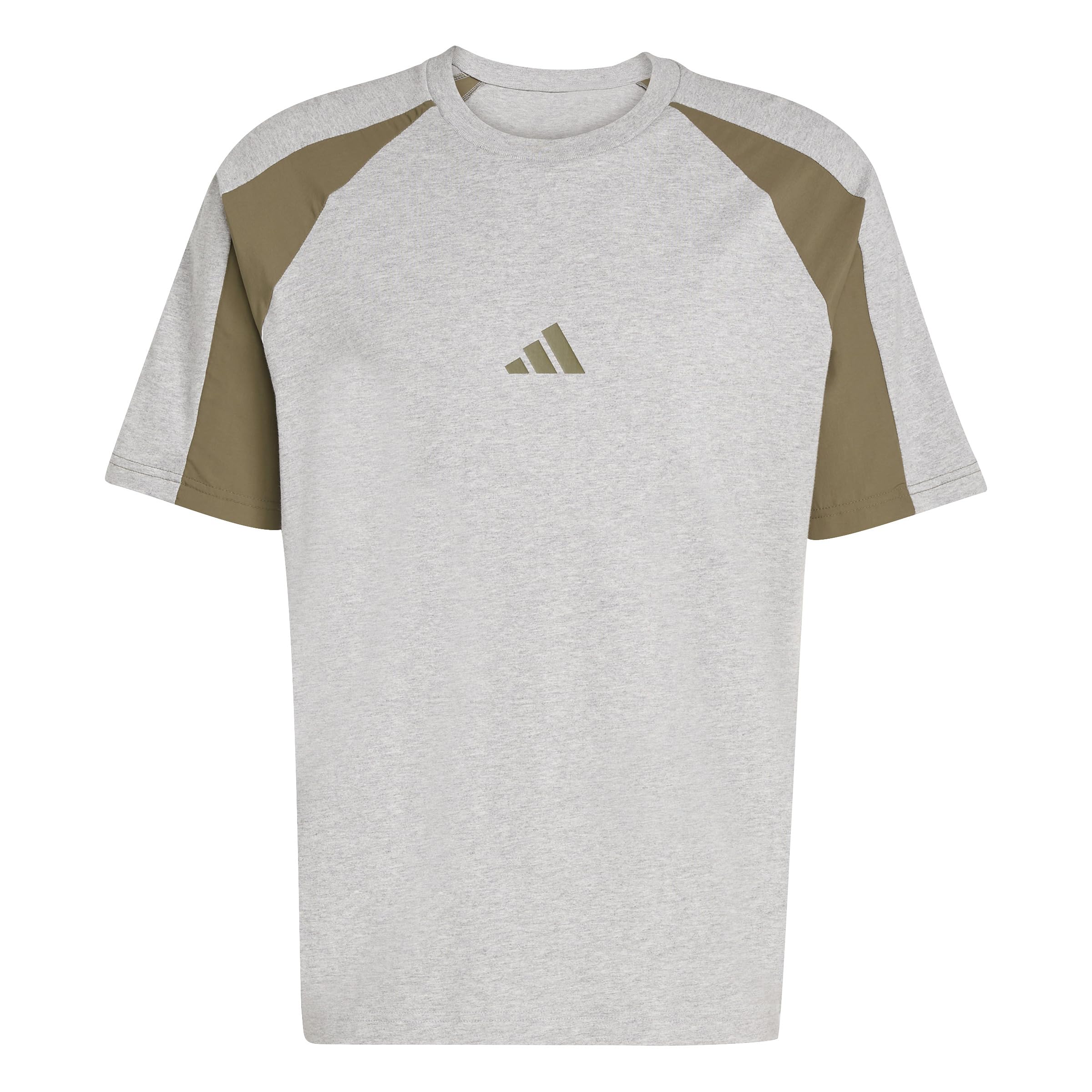 adidas Men's Seasonal Essentials Colorblock T-Shirt, Medium Grey Heather, XS
